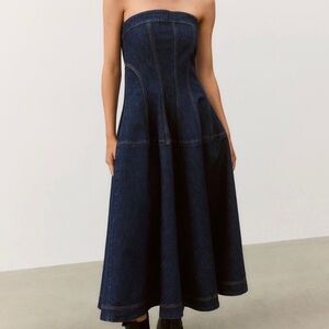 H&M Edition Denim Bandeau Dress